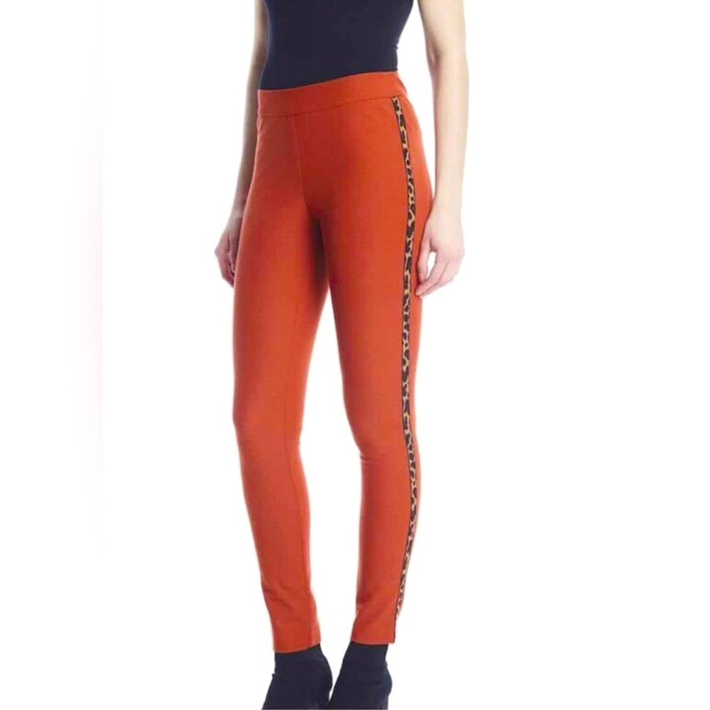 I Love Tyler Madison Peyton Pants Burnt Orange Leopard M mobwife tuxedo stripe